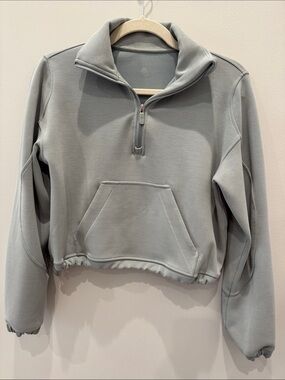 lululemon Brushed Softstreme Half Zip - Jade Grey - Size 0